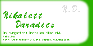 nikolett daradics business card